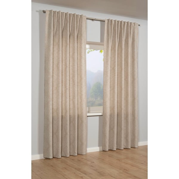 Béžový zatemňovací/termo závěs z žakáru 140x245 cm Ornament – Sehlbach-image-1