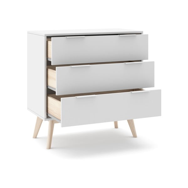 Bílá nízká komoda 80x83 cm Campus – Marckeric-image-4