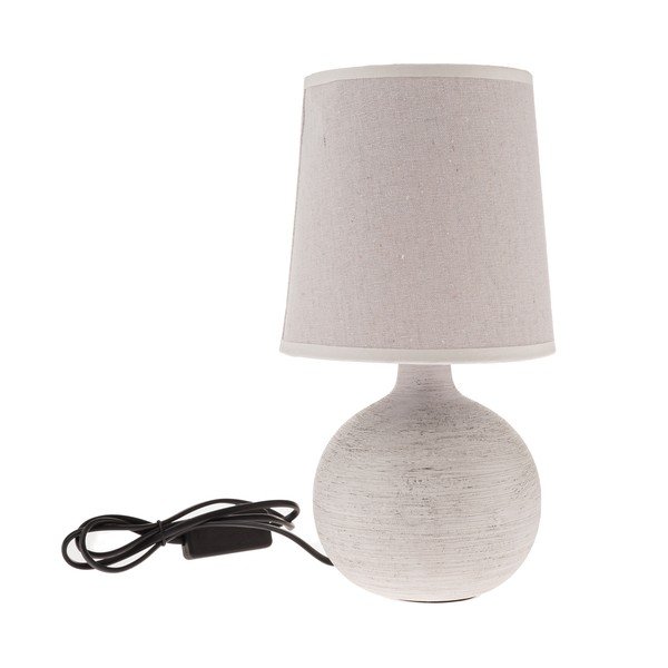 Světle šedá keramická stolní lampa s textilním stínidlem (výška 29 cm) Bianca – Dakls-image-1
