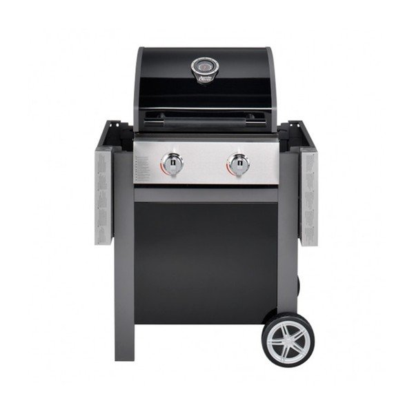 Černý plynový gril se 2 samostatně ovladatelnými hořáky a teploměrem Jamie Oliver BBQ-image-4