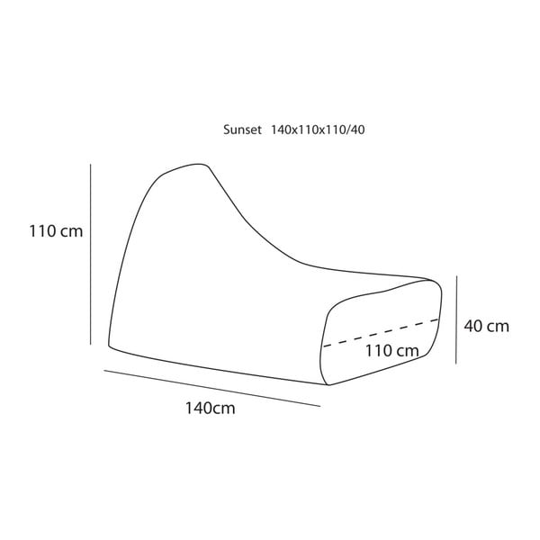 Větší hnědošedý sedací vak s modrým detailem Poufomania Sunset-image-1