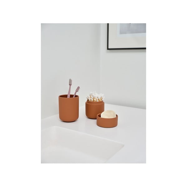 Oranžový kameninový kelímek na zubní kartáčky Ume – Zone-image-3