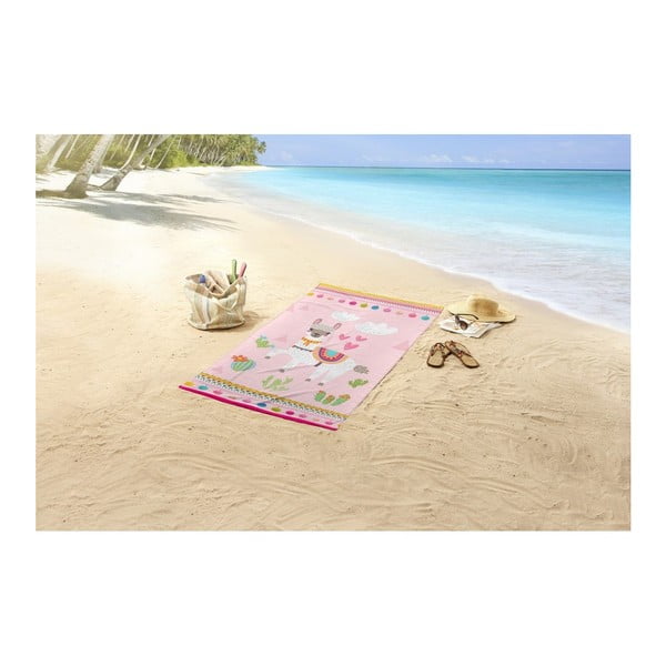 Plážová osuška s potiskem Good Morning Lama, 75 x 150 cm-image-1
