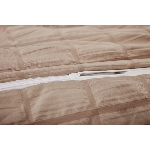 Hnědé krepové povlečení na jednolůžko 140x200 cm Naomi – My House-image-2