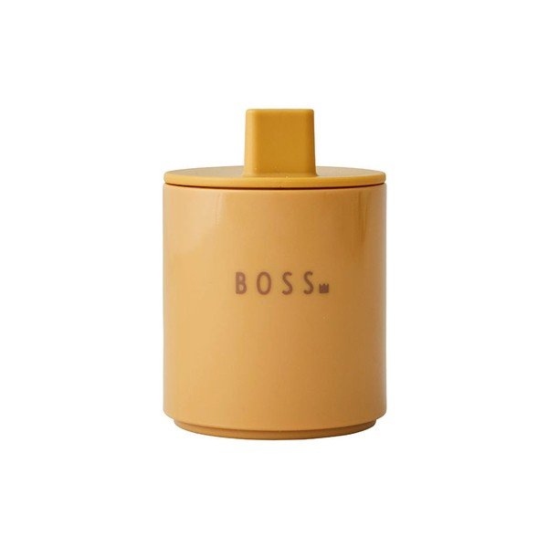 Hořčicově žlutý dětský hrnek Design Letters Mini Boss-image-1