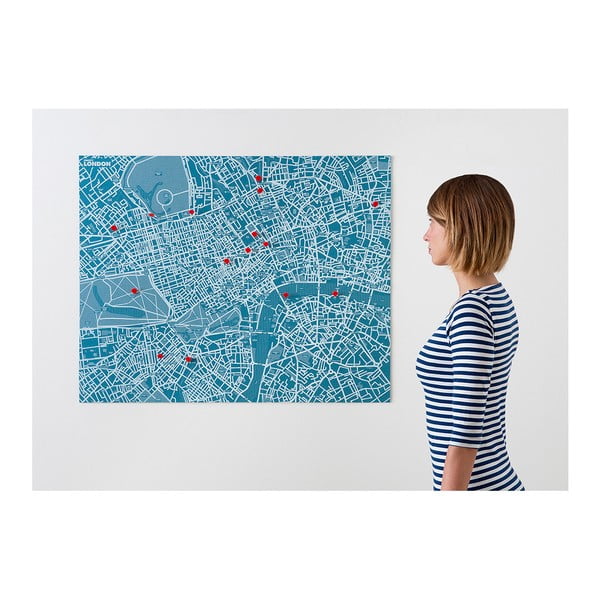 Modrá nástěnná mapa Palomar Pin Londýn