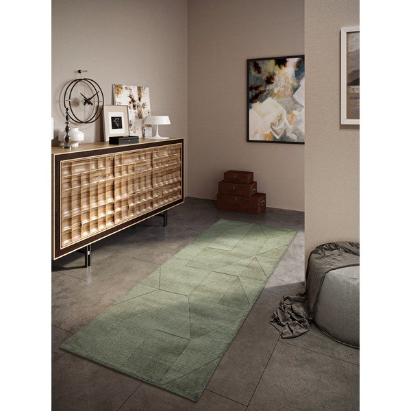 Zelený ručně tkaný vlněný běhoun 80x250 cm Ursule – Villeroy&Boch-image-1