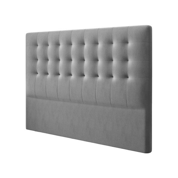 Šedé čelo postele se sametovým potahem Windsor & Co Sofas Athena, 140 x 120 cm-image-2