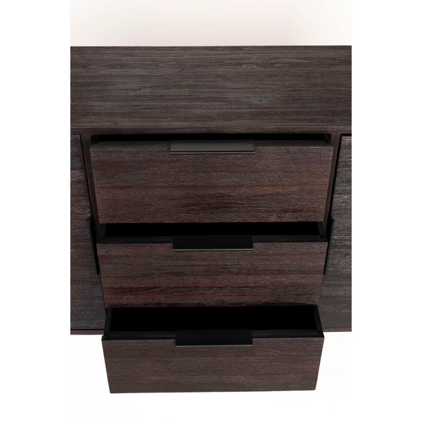 Hnědá nízká komoda z teakového dřeva 135x82 cm Webster – White Label-image-4