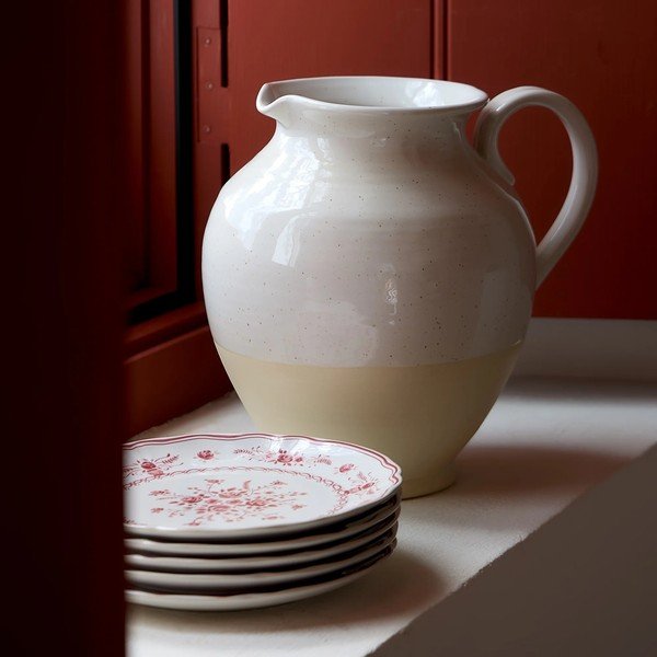 Červený/bílý dezertní  talíř z kameniny ø 17 cm Vila – Costa Nova-image-2