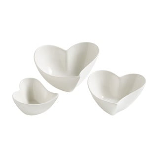 Sada 3 bílých porcelánových misek Maxwell & Williams Amore
