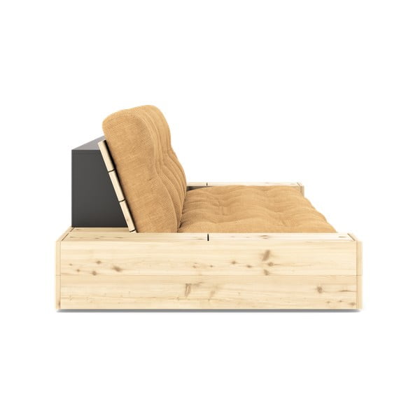 Manšestrová rozkládací pohovka ve světle hnědo-hořčicové barvě 244 cm Base – Karup Design-image-3