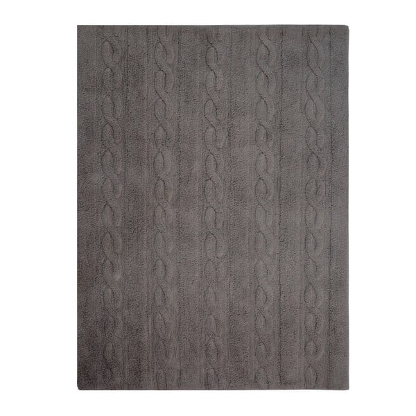 Šedý bavlněný ručně vyráběný koberec Lorena Canals Braids, 120 x 160 cm
