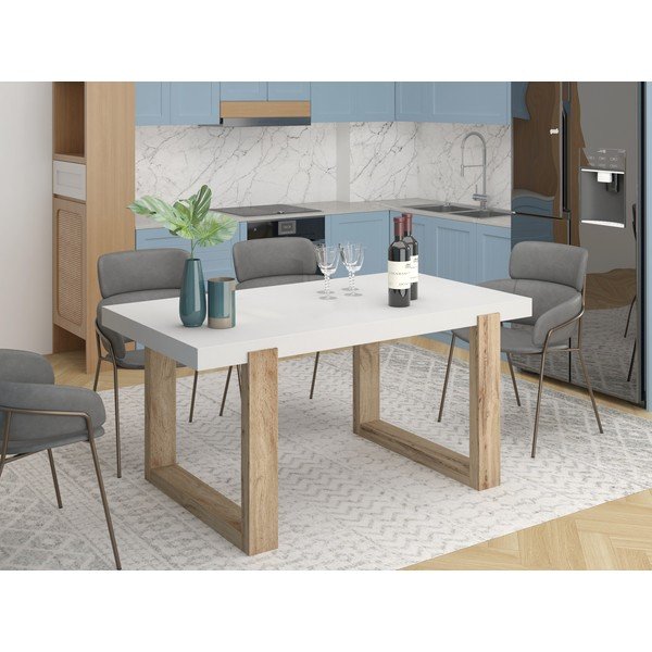 Bílý jídelní stůl 90x160 cm Solid – Støraa-image-2