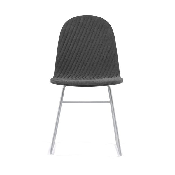 Tmavě šedá židle s kovovými nohami Iker Mannequin V Stripe