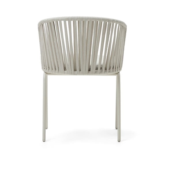 Bílá kovová zahradní židle Saconca – Kave Home-image-4