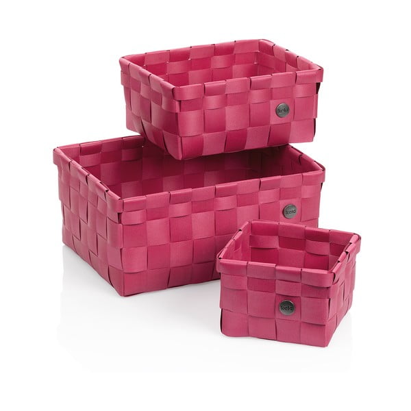 Sada 3 růžových úložných košíků Kela Neo