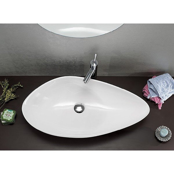 Bílé keramické umyvadlo 74x38,5 cm Ovali – Sapho-image-1