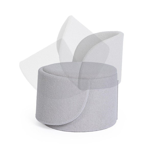 Světle šedý taburet z textilie bouclé Anthea – Yes Everyday-image-1