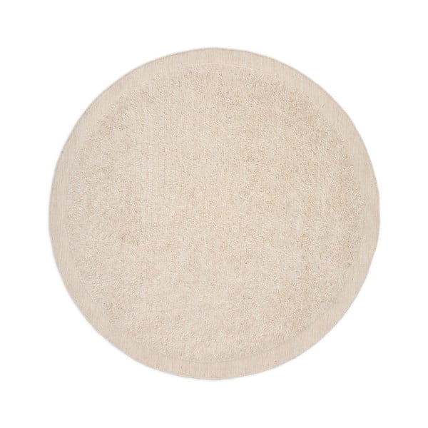 Krémový ručně tkaný vlněný kulatý koberec ø 200 cm Marely – Kave Home