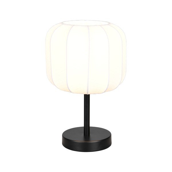 Bílá/matně černá kovová stolní lampa s textilním stínidlem (výška 30 cm) Madleine – Reality-image-3
