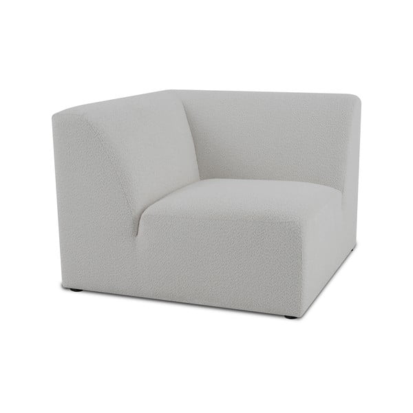 Bílý modul pohovky z textilie bouclé (variabilní) Roxy – Scandic-image-1
