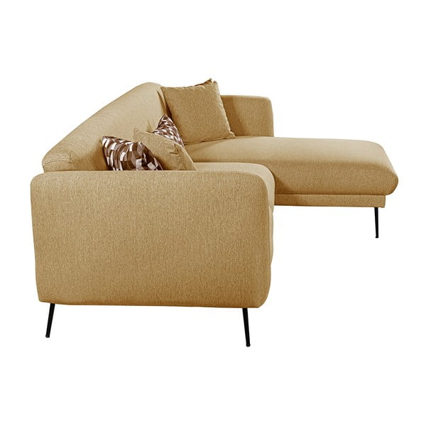 Žlutá rozšiřitelná rohová pohovka Pandia Home Madrid, pravý roh-image-4