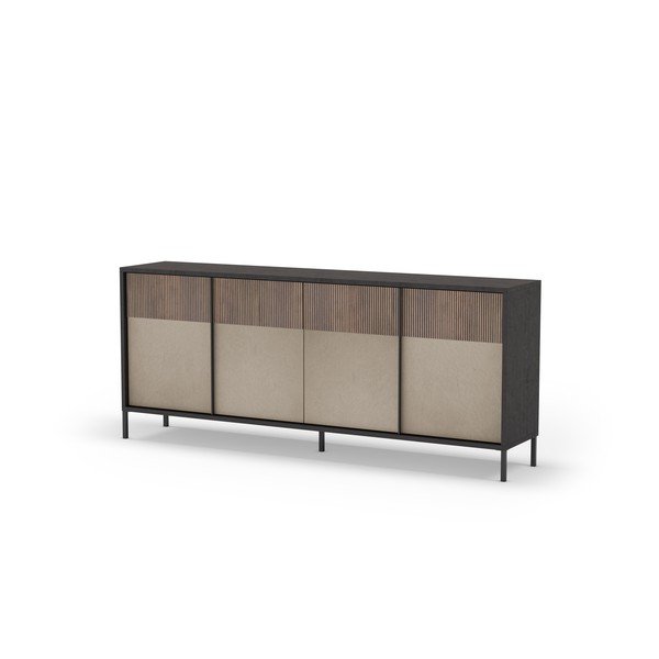 Antracitovo-světle hnědá nízká komoda 206x86 cm Amalia – Marckeric-image-2