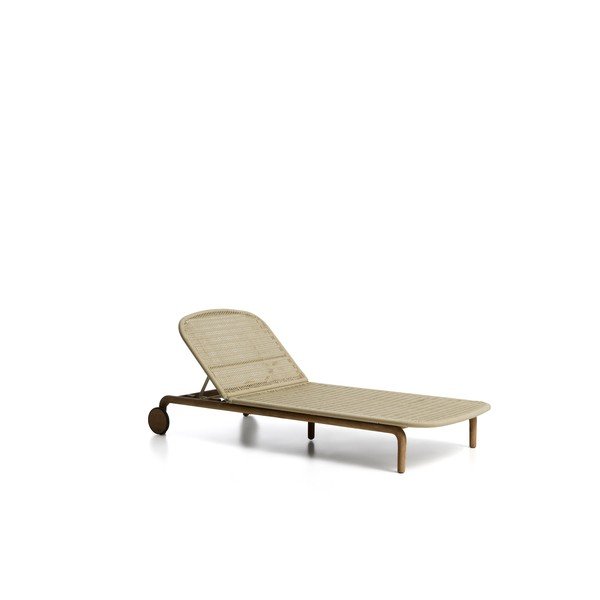 Béžové dřevěné polohovací zahradní lehátko Alipa – Kave Home-image-4