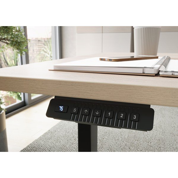 Pracovní stůl s elektricky nastavitelnou výškou v dekoru dubu 80x160 cm – Germania-image-1