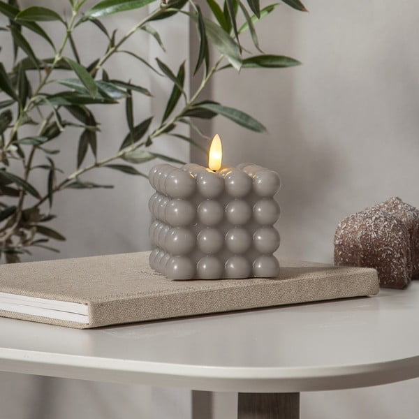 Šedá vosková LED svíčka Star Trading Flamme Dot, výška 9,5 cm-image-1