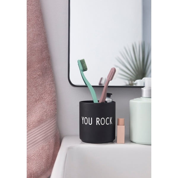 Černý porcelánový hrnek 300 ml You Rock – Design Letters-image-1