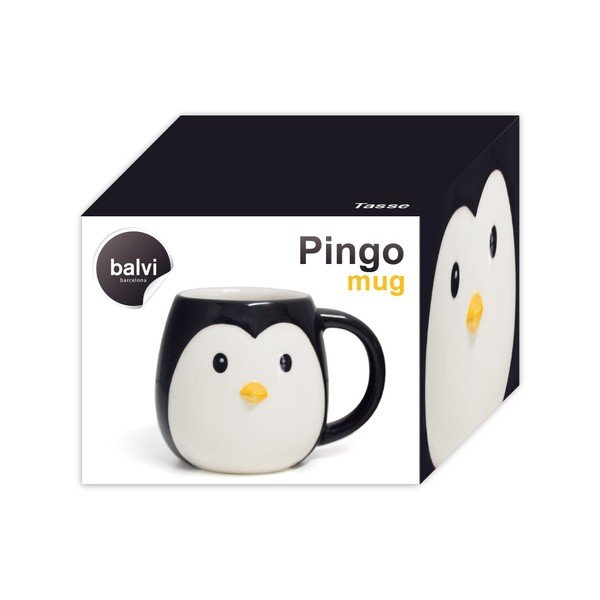 Černo-bílý keramický hrnek Balvi Pingo, 400 ml-image-2