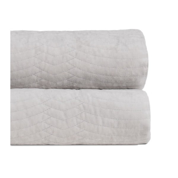 Krémový sametový prošívaný přehoz 230x260 cm – Ixia