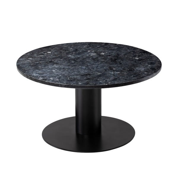 Černý žulový konferenční stolek s podnožím v černé barvě RGE Pepo, ⌀ 85 cm