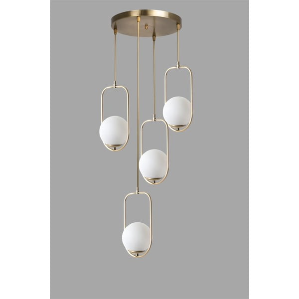 Závěsné svítidlo v bílo-zlaté barvě se skleněným stínidlem ø 30 cm Ahu – Opviq lights-image-2