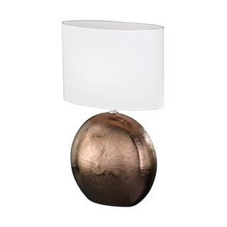 Bílo-hnědá stolní lampa Fischer & Honsel Foro, výška 53 cm