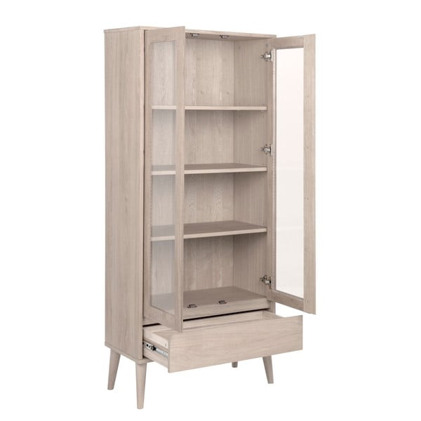 Vitrína v dekoru dubu v přírodní barvě 80x178 cm Nagano – Actona-image-3