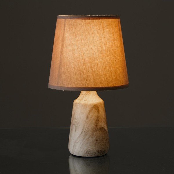 Béžová keramická stolní lampa s textilním stínidlem (výška 28 cm) – Casa Selección-image-1