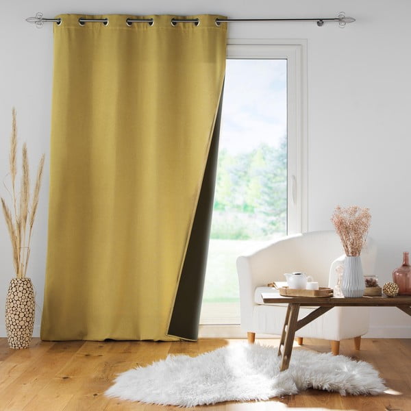 Žlutý odhlučňovací závěs 140x260 cm Jupiter – douceur d'intérieur-image-3