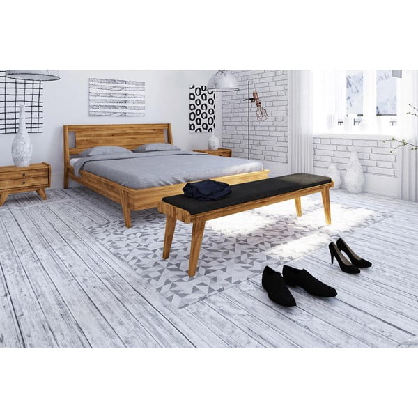 Lavice z dubového dřeva s šedým sedákem Retro - The Beds-image-4