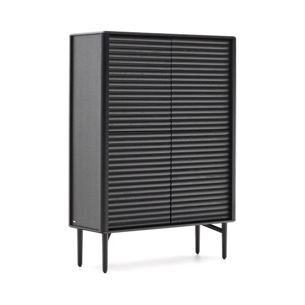Černá skříňka v dekoru dubu 104,5x144x40 cm Lenon – Kave Home-image-2