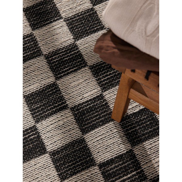 Černý/krémový ručně tkaný běhoun s příměsí juty 80x200 cm Rex – Hanse Home-image-2