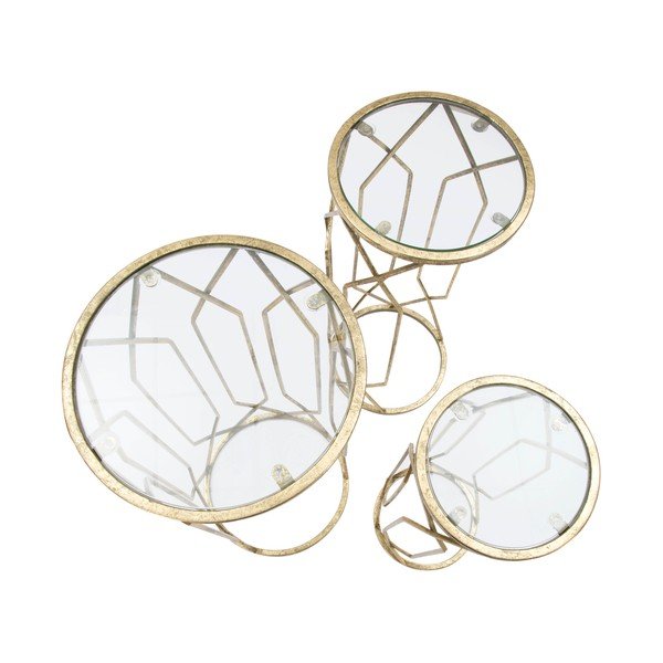 Kulaté odkládací stolky v sadě 3 ks se skleněnou deskou ø 32 cm Tunisi – Mauro Ferretti-image-2