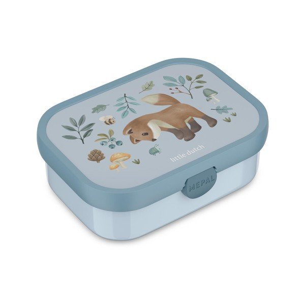 Světle modrý plastový dětský svačinový box Forest Friends – Mepal