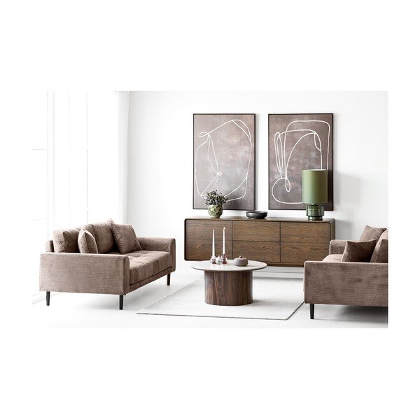 Hnědá manšestrová pohovka 210 cm Lido – House Nordic-image-3