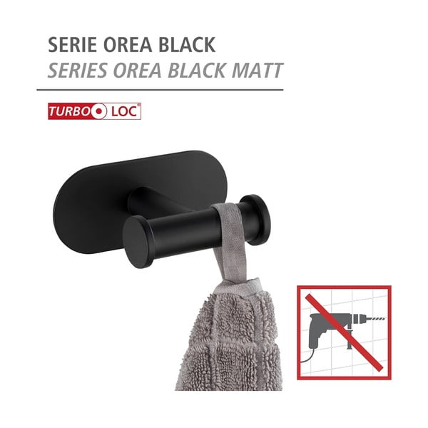 Černý samodržící držák na ručníky Wenko Orea-image-4