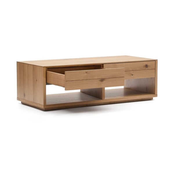 Konferenční stolek v dekoru dubu v přírodní barvě 60x140 cm Alguema – Kave Home-image-3