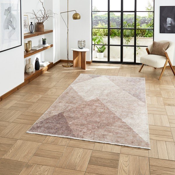 Světle hnědý pratelný běhoun s příměsí bavlny 60x170 cm Whisper – Think Rugs-image-1