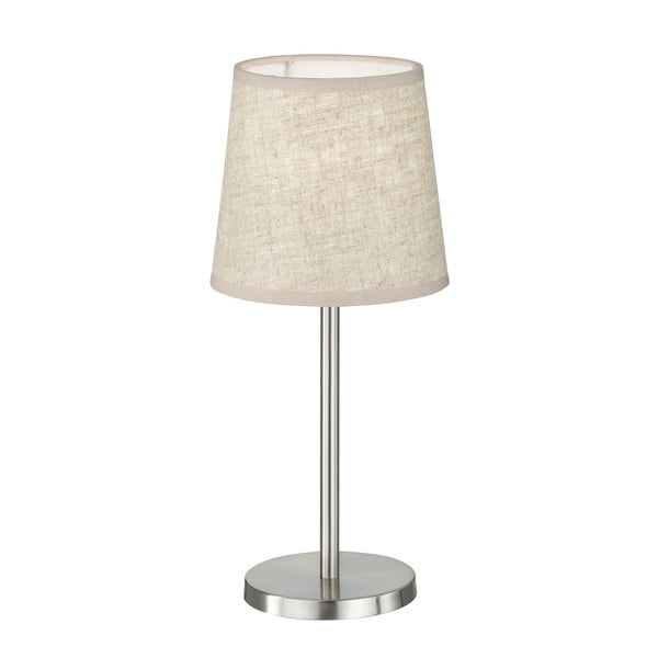 Stolní lampa v béžové a stříbrné barvě s textilním stínidlem (výška 30 cm) Eve – Fischer & Honsel